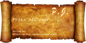 Pritz József névjegykártya